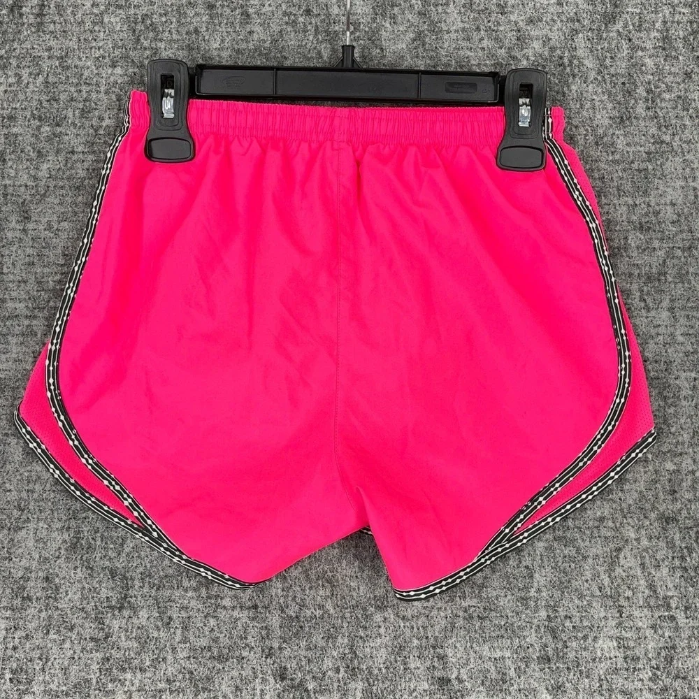 Nike Dri Fit Tempo Running Shorts Pink Black White Pattern Trim XS‎ Womens
